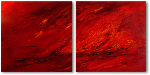 brennende Erde, 2010, Arrangement 200x100 cm